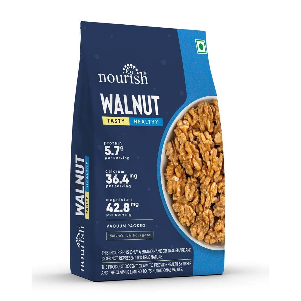 Nourish Nourish Walnuts Tasty & Healthy 250gm Pouch | Rich in protein & Iron | Good source of vitamin E and omega-3 fats | Dry Fruits | Pack Of 1