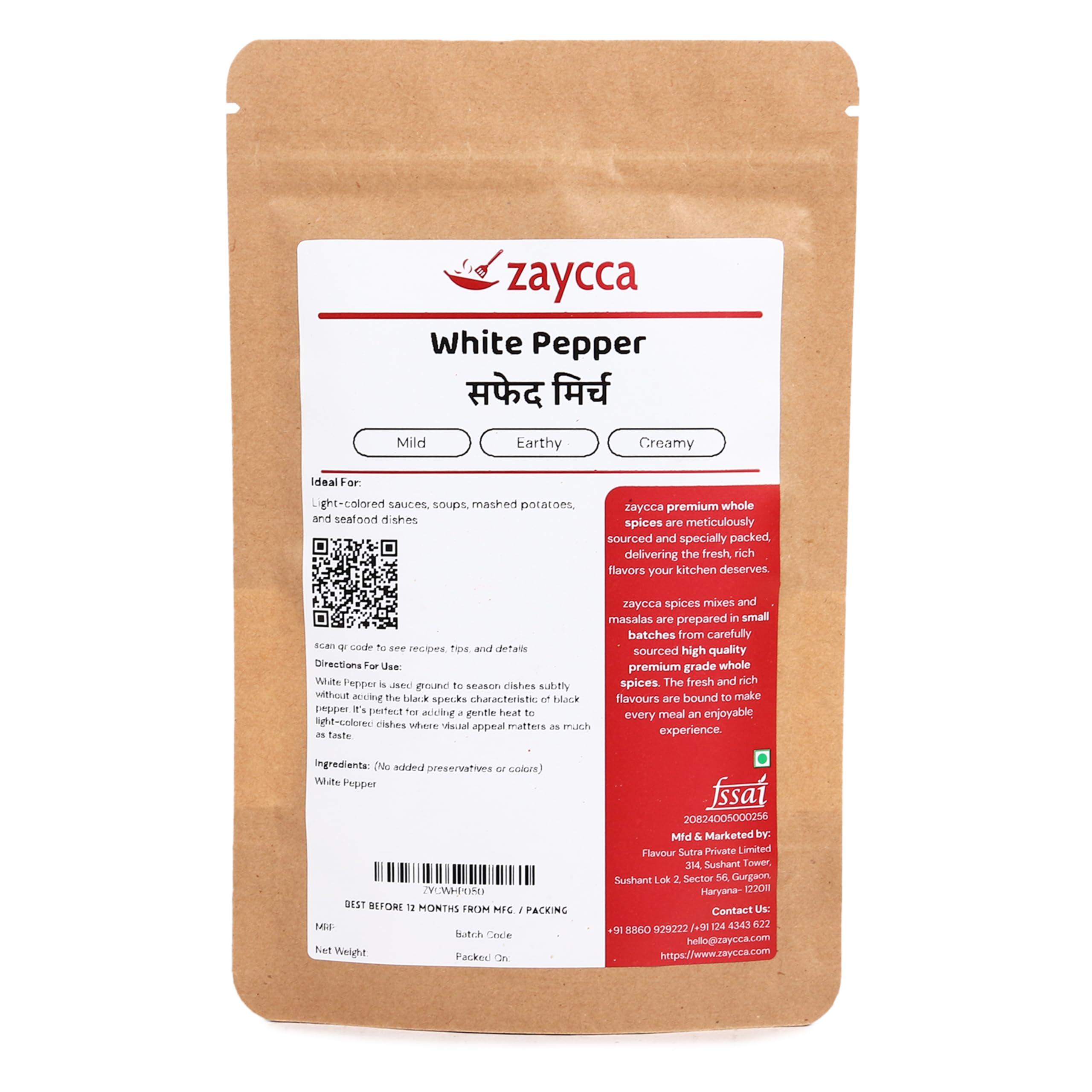 Zaycca White Pepper | Safed Mirch | 100grms