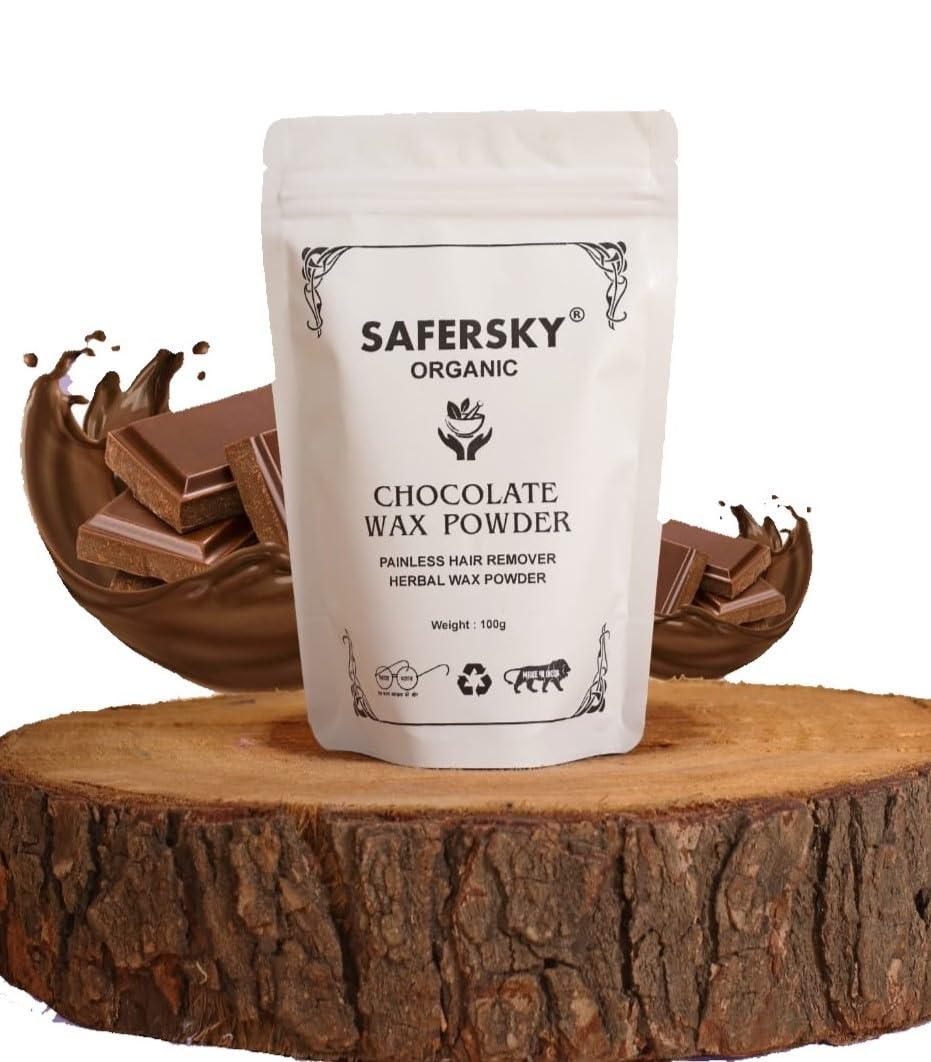 SAFERSKY SAFERSKY Herbal Body Wax Powder for Hair Removal | Chocolate Flavours For Hair Remover Wax Powder | Painless Hair Removal Wax Powder | Zero irritation | No Side Effects | Hair Removal Powder For All Hair & Skin Types Bikini Area Organic Hair Removal