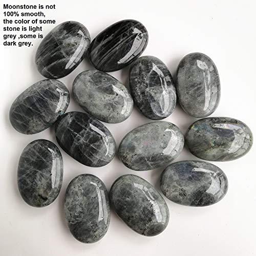 Loveliome Loveliome Moonstone Polished Stones, Oval Palm Pocket Healing Crystal Massage Spa Energy Stone