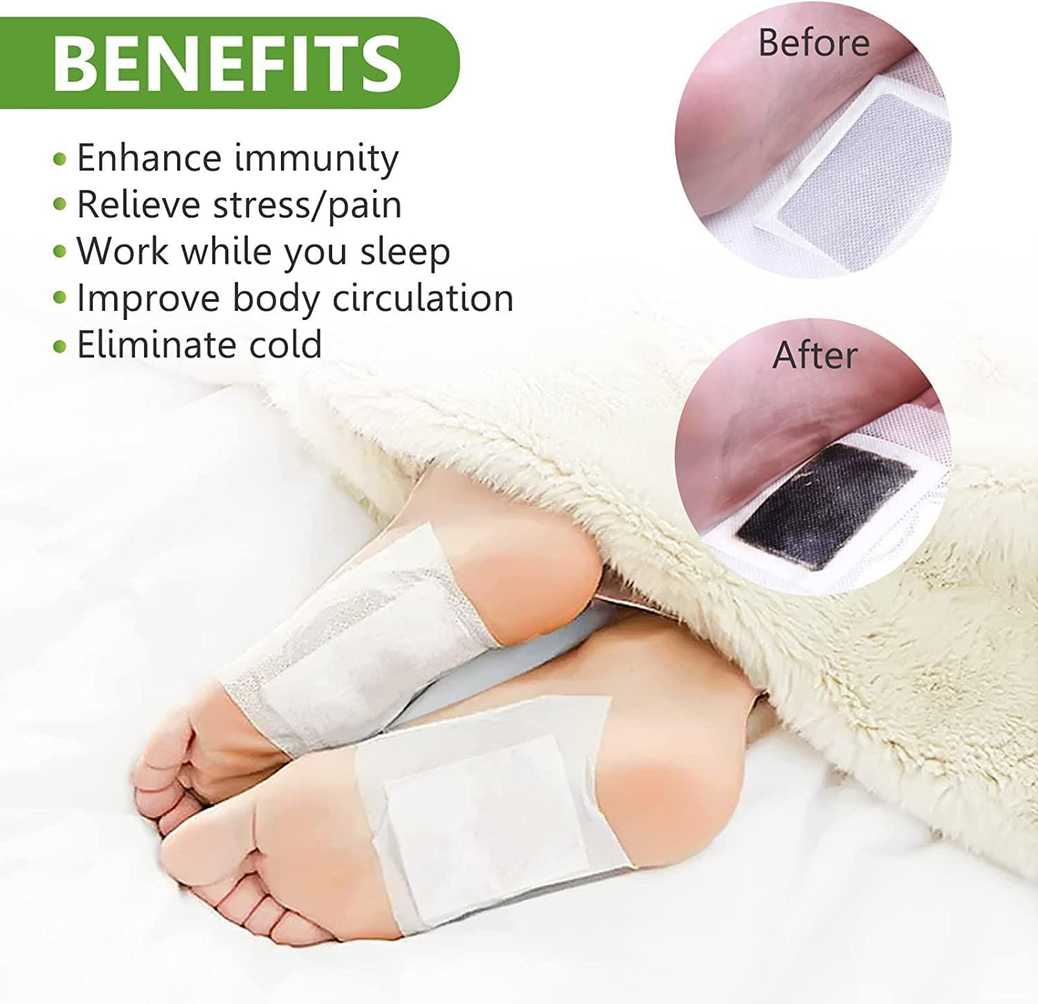 KBZONE Cleansing Detox Foot Pads Natural Bamboo Vinegar Ginger Foot Pad Foot Pads for Stress Relief Sleep - Remove Toxins, Rest and Pain Free natural pads Cleansing Detox Foot Patches (20 PAD)
