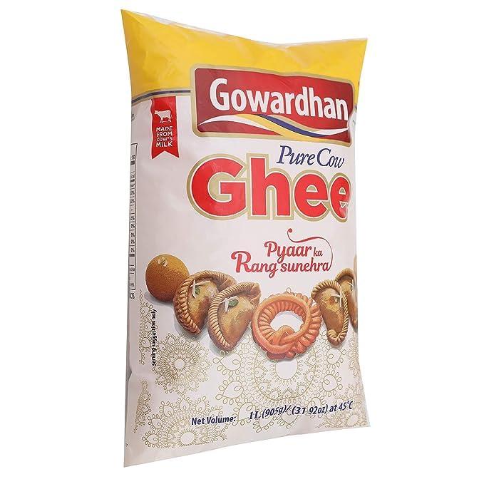 Gowardhan Gowardhan Cow Ghee - Pure. 1 Litre With Long handle Stainless steel spoon