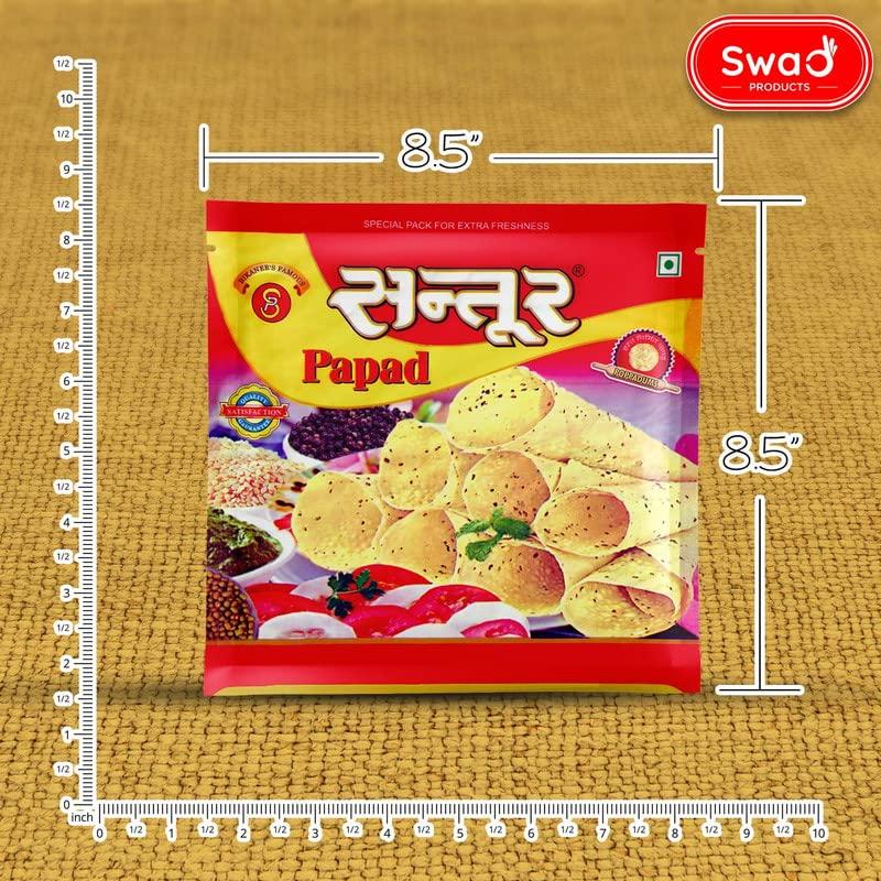 SWAD PRODUCTS Swad Products | Santoor Papad 400Gm & Santoor Tikadi Papad 400Gm Combo | Handmade Papad | Crispy Papad | Bikaneri Papad | Natural Ingredients Papad