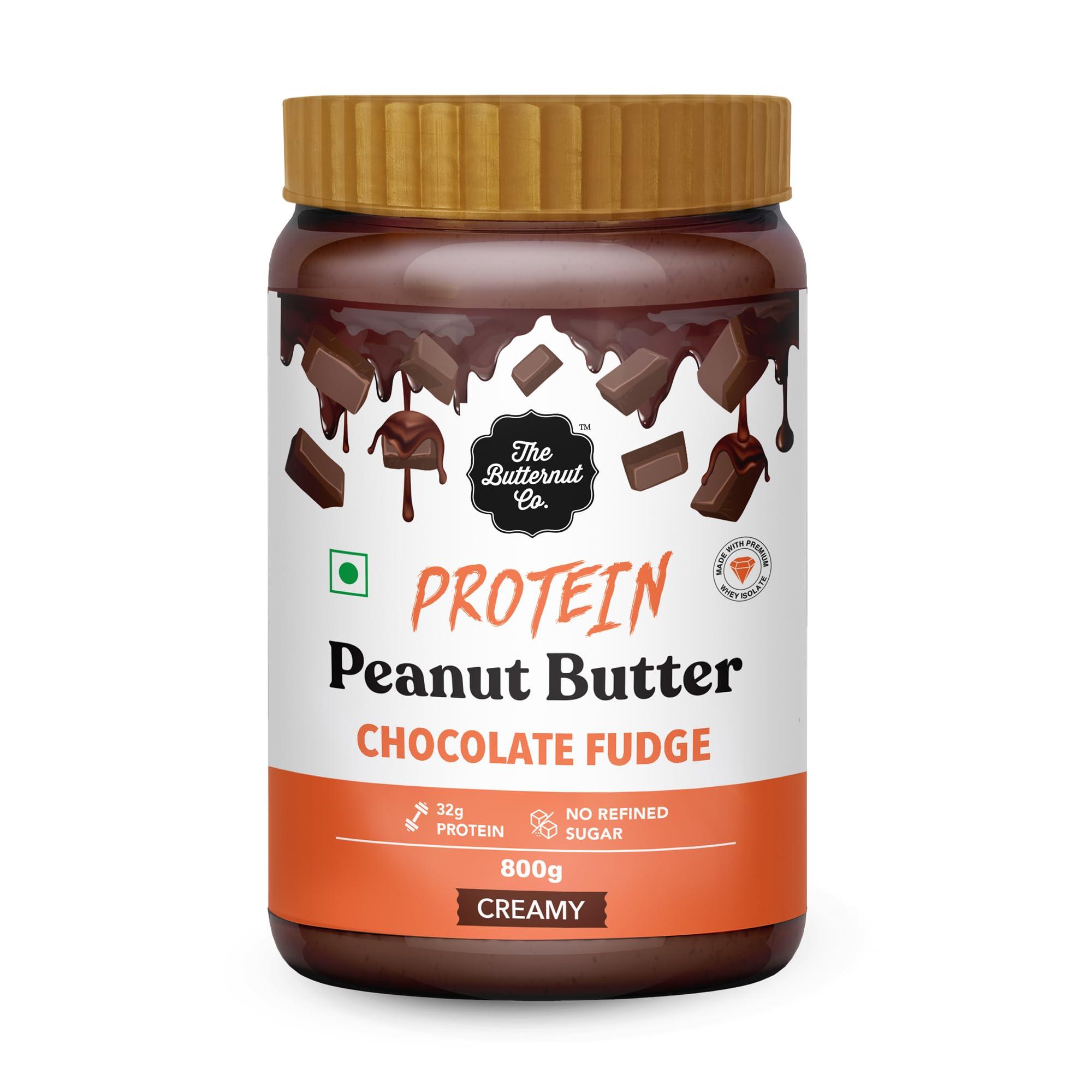 The Butternut Co. The Butternut Co. Protein Chocolate Fudge Peanut Butter Creamy 800g & Organic Unsweetened Peanut Butter Creamy 800g - 1.6kg Combo Value Pack