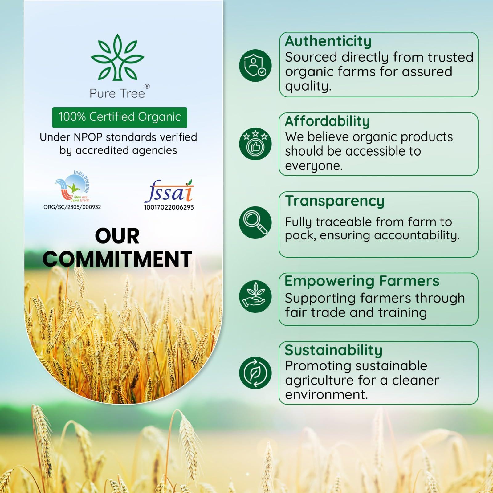 Pure Tree Pure Tree Certified Organic Ragi Whole | 900 g | Finger Millet | Nachni | Nagli | Ragi Millet Gluten-Free | Bavto | Red Finger Millet | Ragi Whole Grain