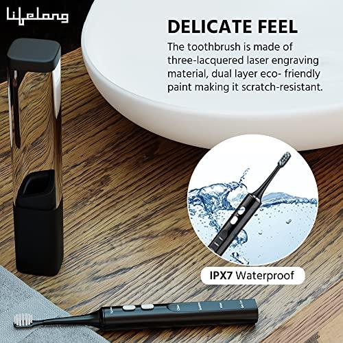 Lifelong Lifelong Electric Toothbrush with UV sealed Sterilization|Free Clove Dental Care Plan|3X Plaque Removal | Ideal for Sensitive Gums & Teeth, Fresh Breathe & Brighter Smile |1 Handle,2 Brush Heads,1 Charging cable,1 tongue cleaner| Upgrade to Advanced