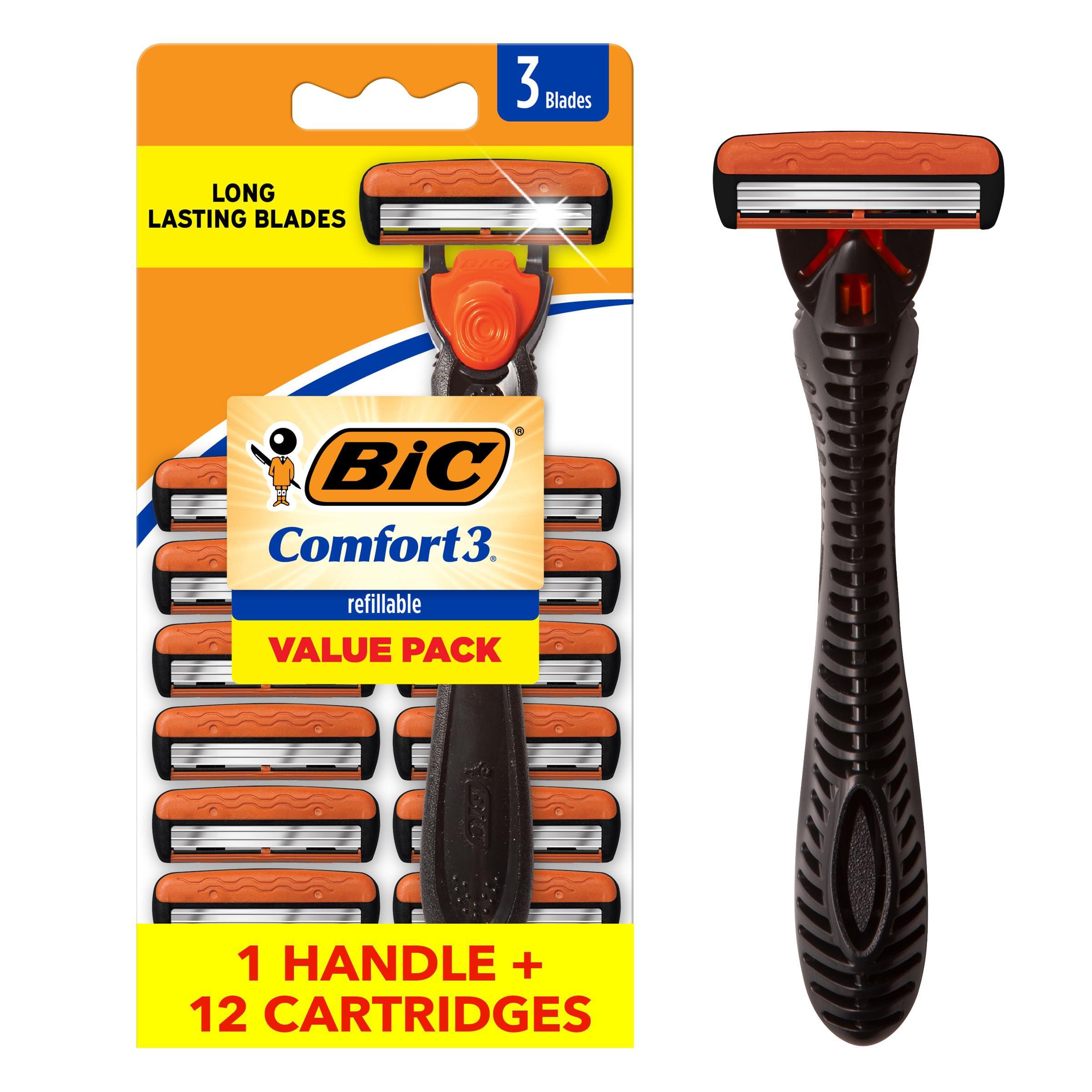 BIC BIC Hybrid 3 Comfort Disposable Razor, Men, 12-Count