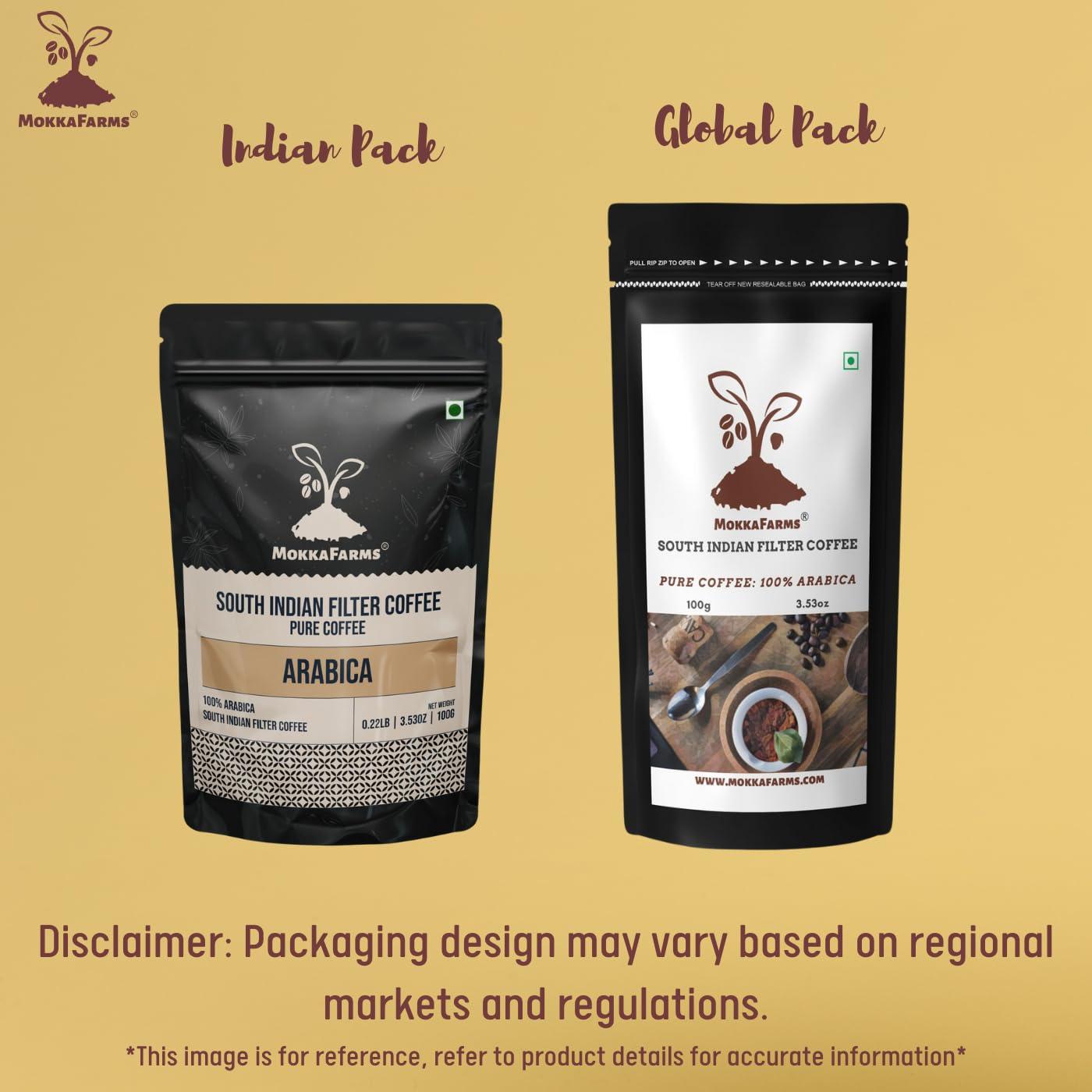 MOKKAFARMS MokkaFarms Traditional South Indian Filter Coffee - 100% Pure Arabica 1 Kg | 0% Chicory | Fresh Roast & Ground, Pure, Rich, Flavor, Aroma | Farm to Fork, Estate Coffee | One-way Valve Zip-lock Bag |