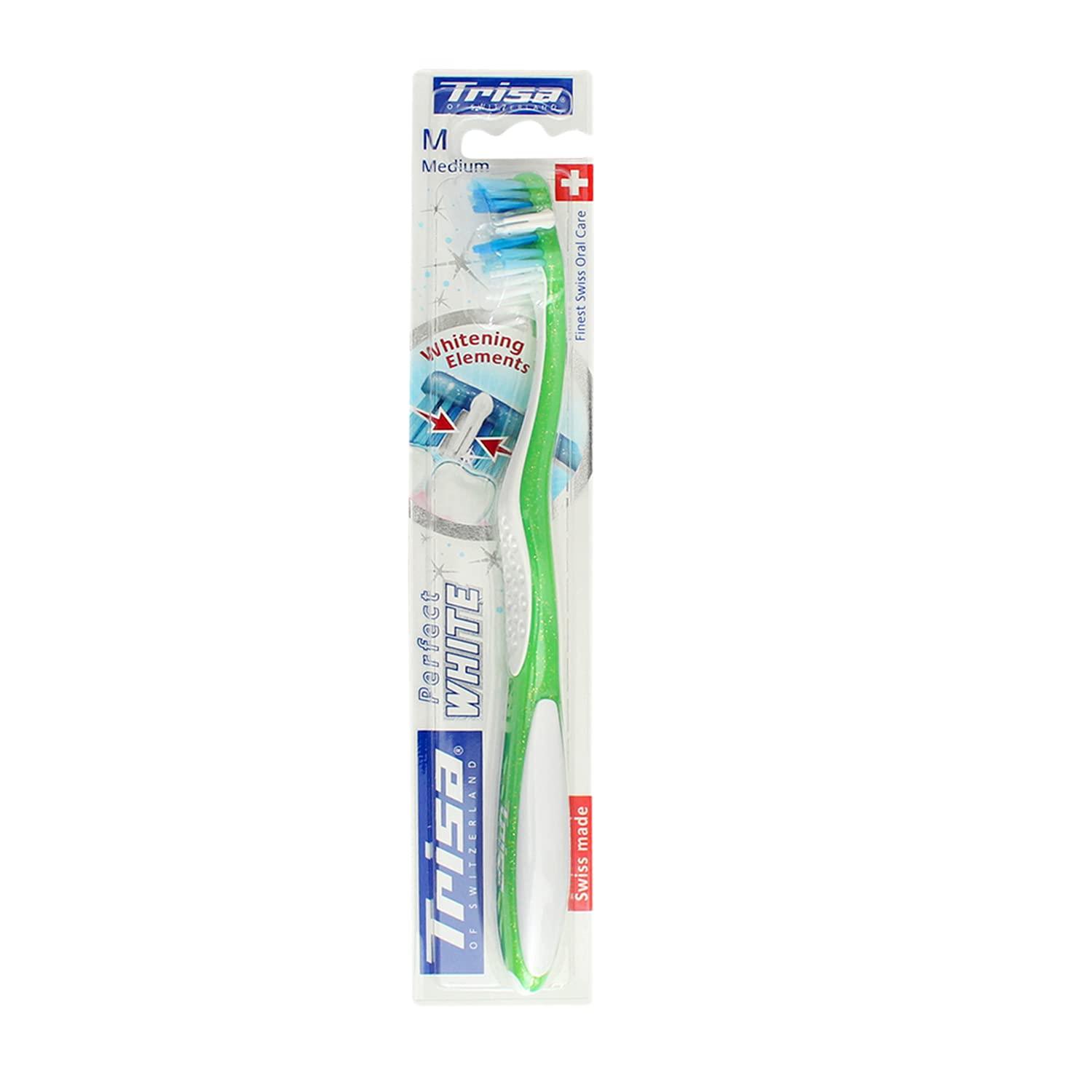 TRISA Trisa Perfect White Medium Toothbrush (Assorted Color)