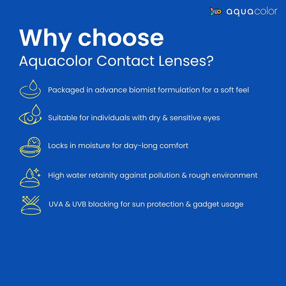 AQUALENS CONTACT LENSES Aquacolor Premium Monthly Disposable Color Contact Lens - 2 Lens Pack, Color-Sunkissed Gray