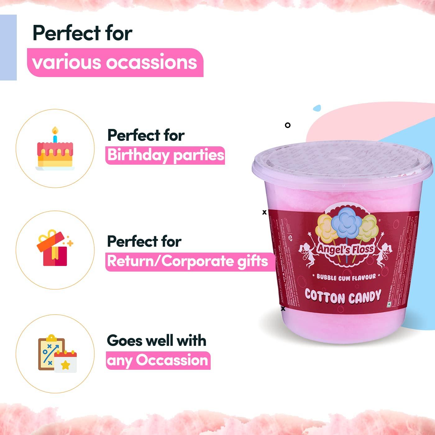 Angels Floss Angels Floss Cotton Candy's/Candy Floss/Buddhi Ke Baal (Bubble Gum, Pack of 4 Units)