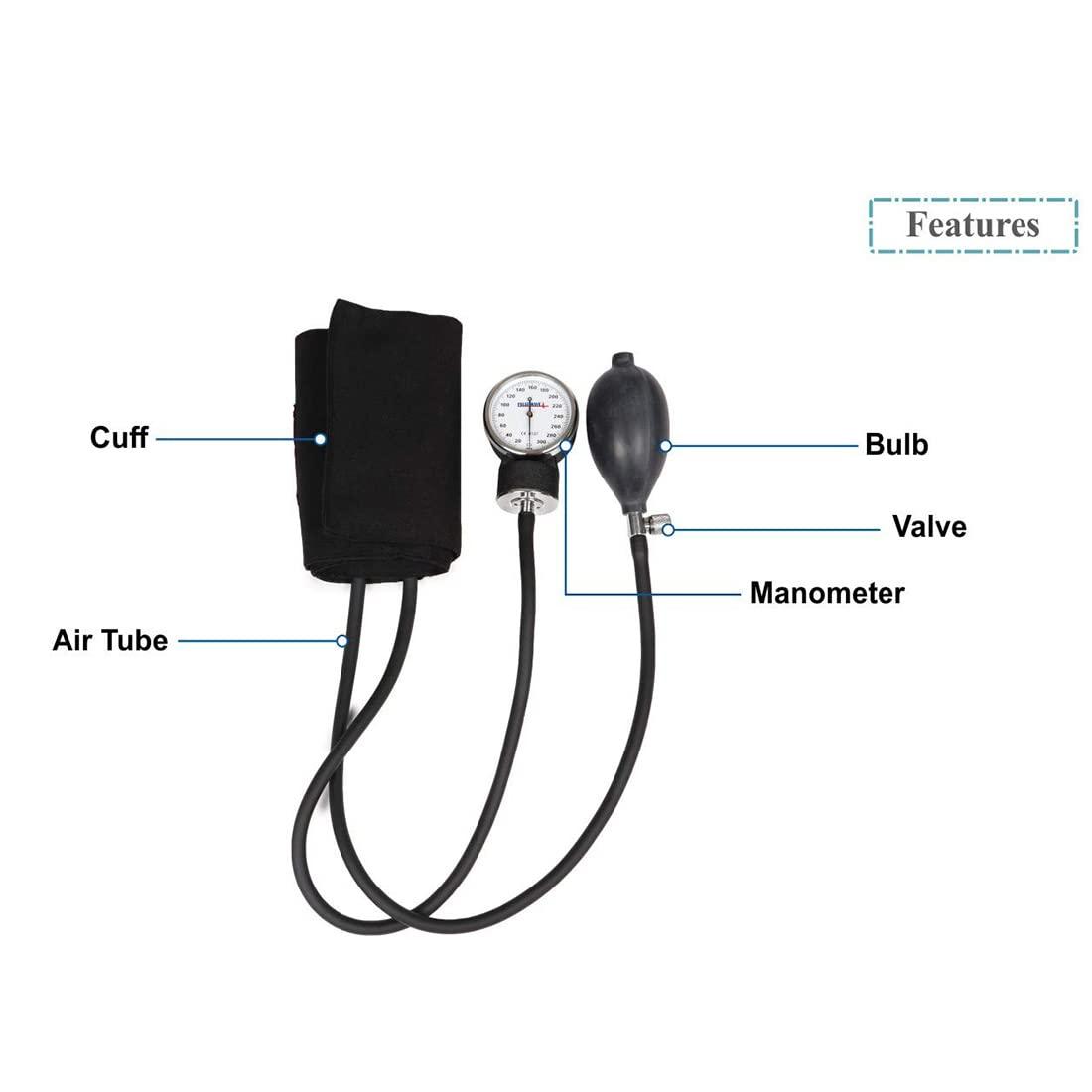 Dr. Care Dr. Care Aneroid Blood Pressure Monitor Sphygmomanometer Aneroid Type Manual Blood pressure monitor (Black