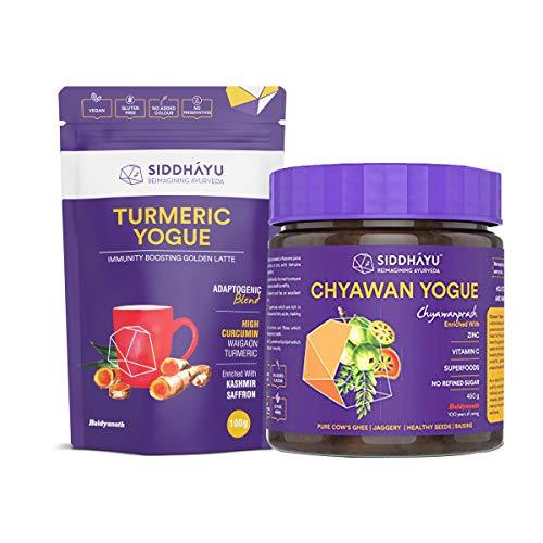 SIDDHAYU Siddhayu Immunity Booster Combo Pack (From the house of Baidyanath) |Chyawan Yogue 450 Gm, Turmeric Yogue 100 Gm