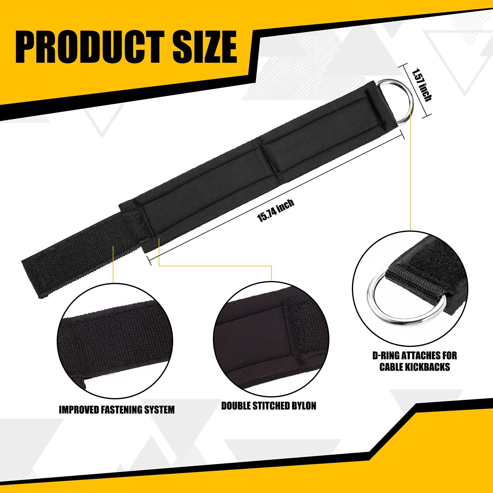 Kasyat Kasyat 4 Pieces Ankle Wrist Straps Adjustable Padded Ankle Cuffs Soft Cable Machines Straps Exercise Cuff Attachments Ankle Cable Attachments Bands for Gym Arms Legs Exercise Men Women