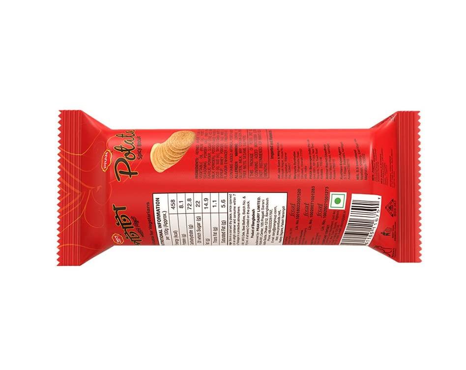 GENERIC Pran Potata Spicy Flavoured Biscuit original imported - 75Gm Each Pack - Pack of 10