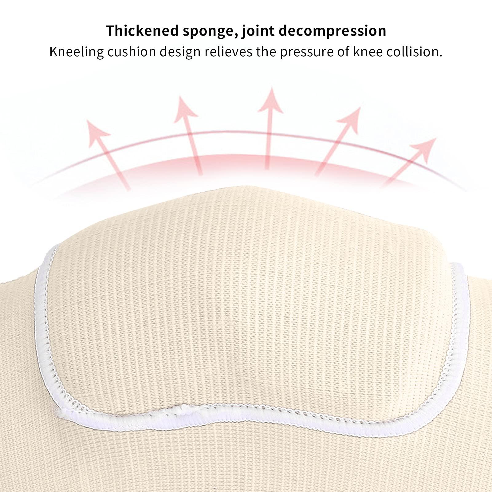 Shanrya Knee Brace, Kneeling Cushion Design Knee Sleeve Skin Friendly for Running(white)