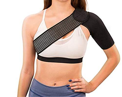 IRIS IRIS Compression Shoulder Brace Shoulder Support Strap Light Weight and Adjustable for Rotator Cuff Injury Prevention and Recovery- One Size, Left & Right