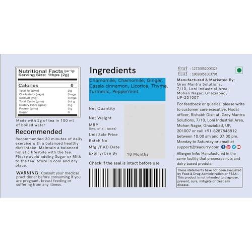 TEACURRY TEACURRY Back Support Tea (100 Grams + Infuser) - Helps with Back Pain, Herniated Disc-Tea For Sciatica