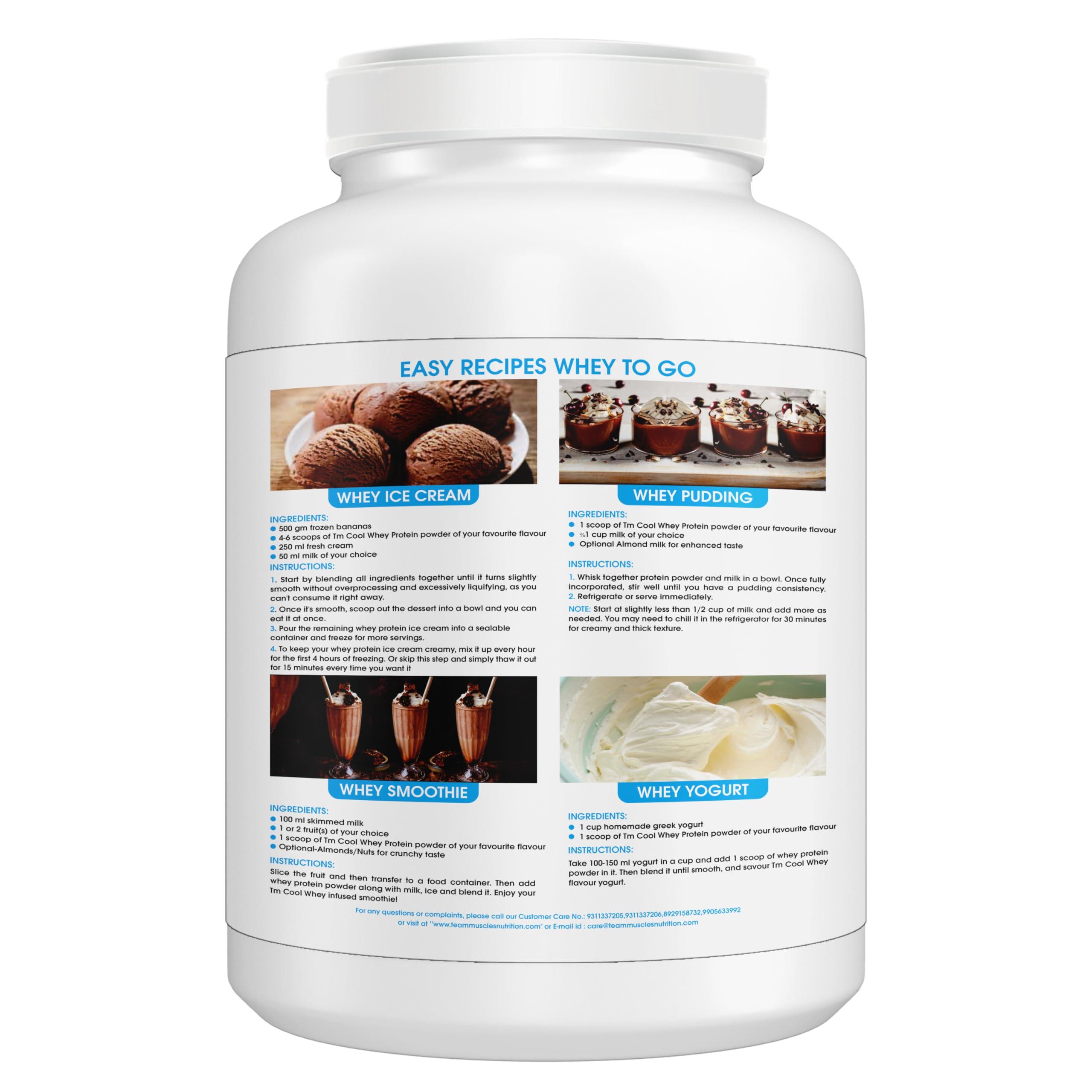 TM WITH TEAM MUSCLES TM WITH TEAM MUSCLES Cool Whey 100% Whey Protein-(Chocolate-2Kg)With Shaker|Whey Protein|Cool Whey Protein|Gold Whey|Tm Supplement