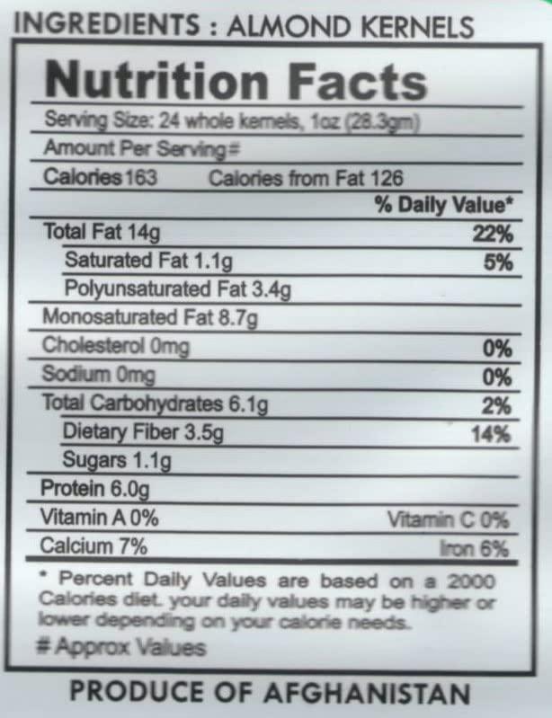 POLARIS POLARIS Green Label Gurbandi Almond Kernels | 100% Pure Afghani Choti Badam Giri, 250 Gms