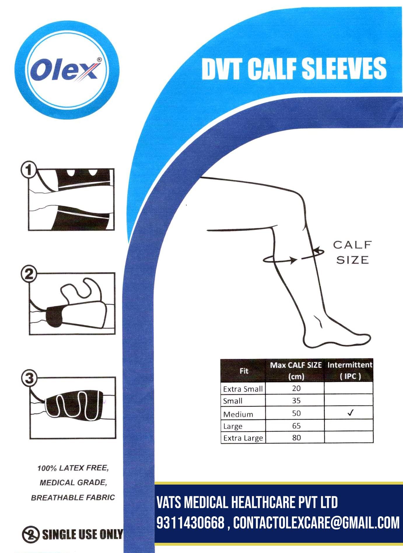 Olex OLEX DVT Pump Calf Sleeves Garments Pair (White)