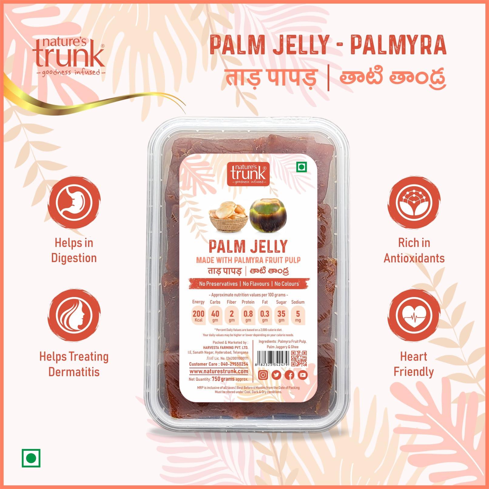 Nature\'s Trunk Nature\'s Trunk - Palm Jelly | Thati Thandra, Palmyra Fruit Jelly | Natural, Healthy and Nutritious Ripe Palm Pulp Slice | Traditional, Sun Dried & Handmade Toddy Palm Fruit Jelly - 750G