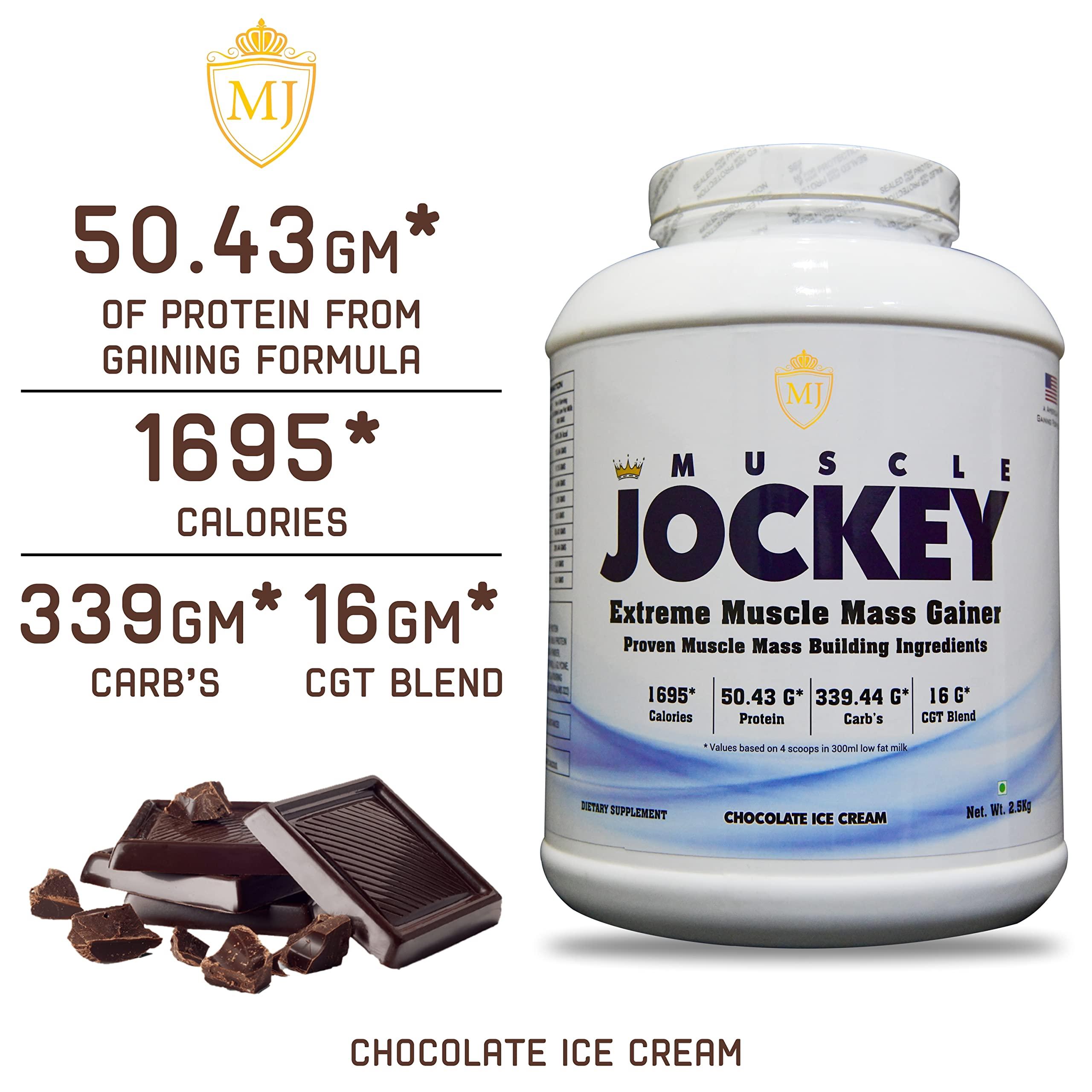 MJ Nutrition MJ Nutrition Muscle Jockey, Chocolate Ice Cream Flavor, for Mass Gainer (1 KG/2.2 lbs, 10 Servings)