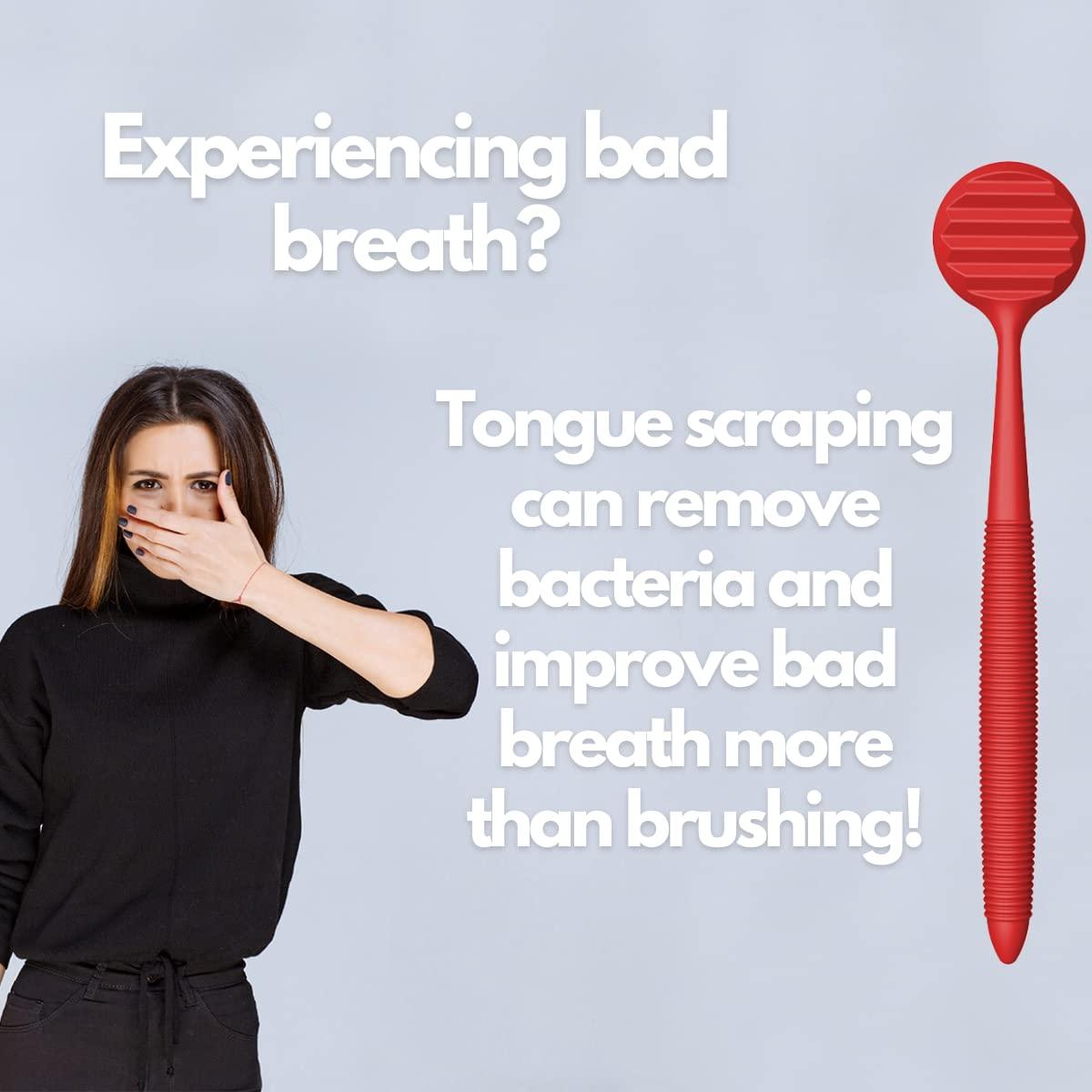 Age Ayurveda Age Ayurveda Nava Tongue Cleaner A Dual Sided Tongue Cleaner for Adults and Kids with Scraper & Massager (Red Pack of 2)