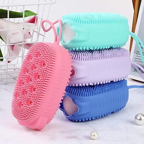 Voluse Voluse Silicone Bath Body Brush Exfoliating Massage Silicone Loofah Body Scrubber, Silicone Shower Sponge, Double Sided Rubber Scrub Body Brush for Baby Kids Men Women (Multicolor)
