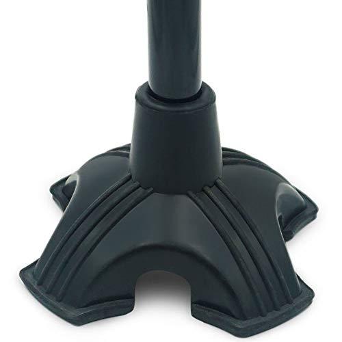 YAMTHR YAMTHR Cane Tip with Quad Support Rubber Foot for Walking Canes 3/4 Inch Shaft, Self-Standing, Anti-Slip Stable Four Point Cane Tip Universal 4 Leg Attachment for Walking Stick (Quad Cane Tip)