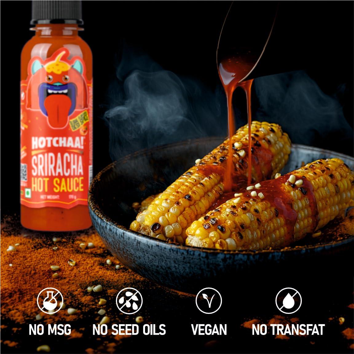 HOTCHAA HOTCHAA Sriracha Hot Sauce 150g - Tancy & Spicy flavour Small Batch Production using Premium Ingredients, NO MSG, Vegan