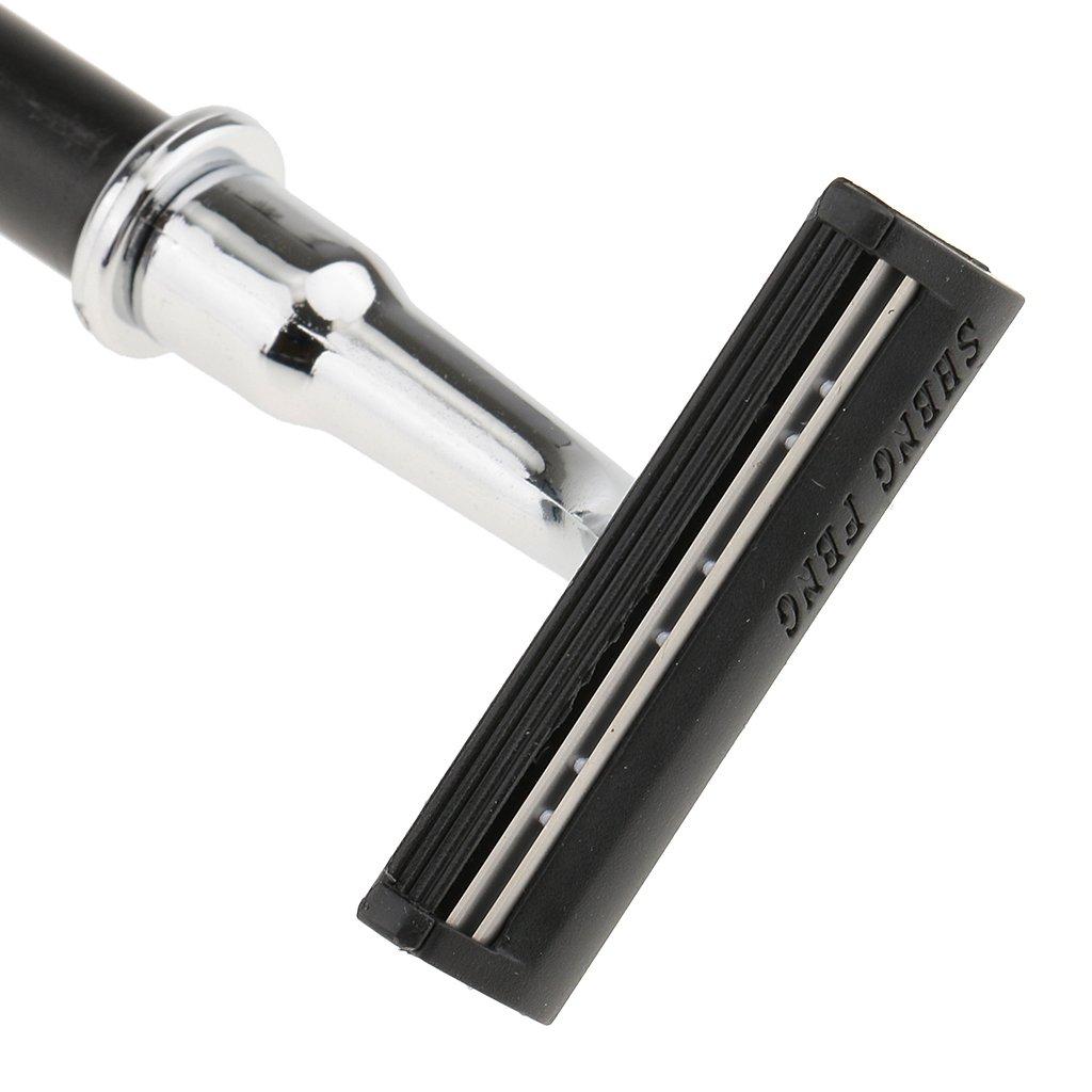 LICHTS LICHTS Anself 5 in 1 Men\'s Manual Razor Set Stainess Steel Stand Holder Wet Shaving Beard Razor Shaving Brush Bowl