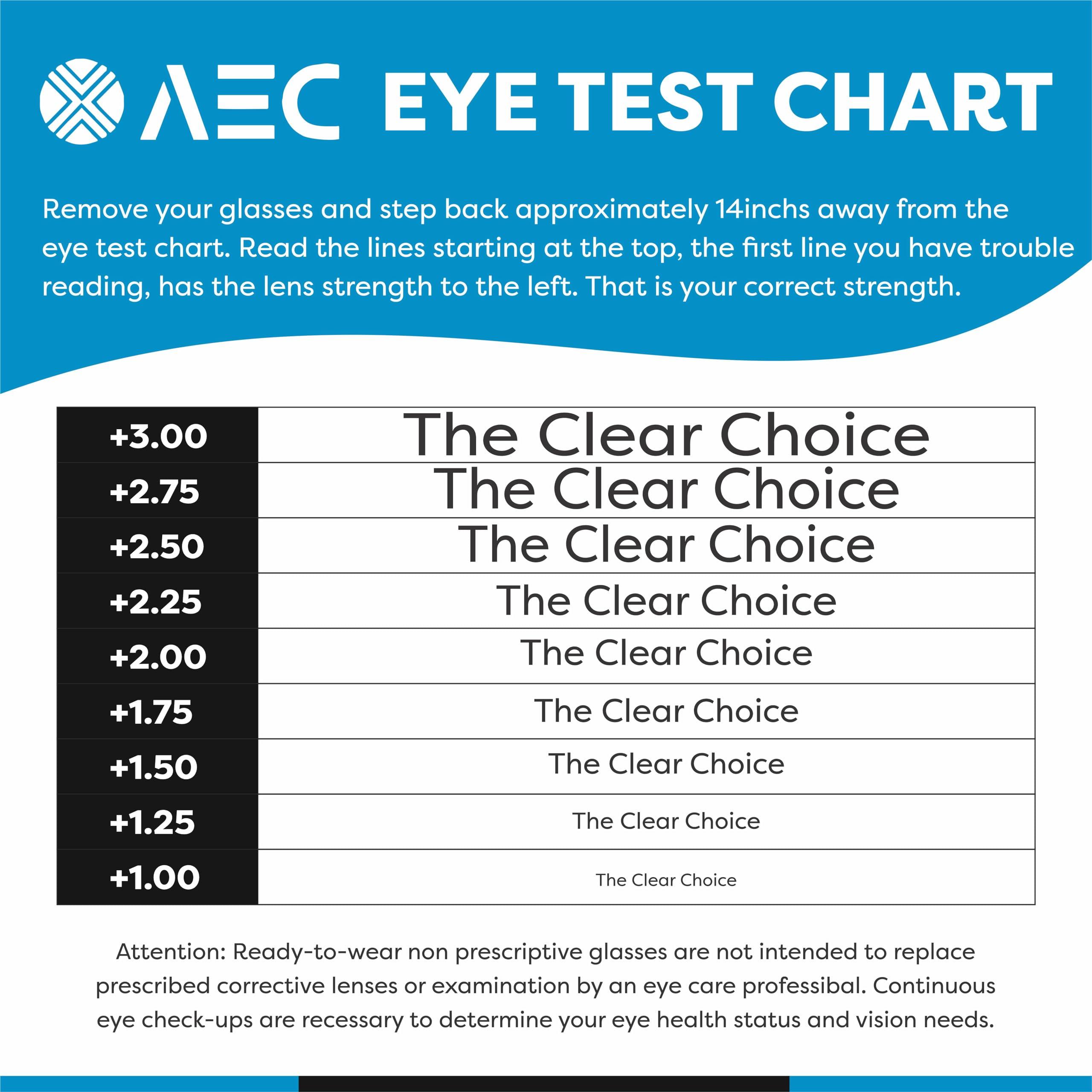 AEC AEC ID Nose Resting Reading Slim Corrective Eyeglasses With Phone Attachable Case (+1.50, Black)