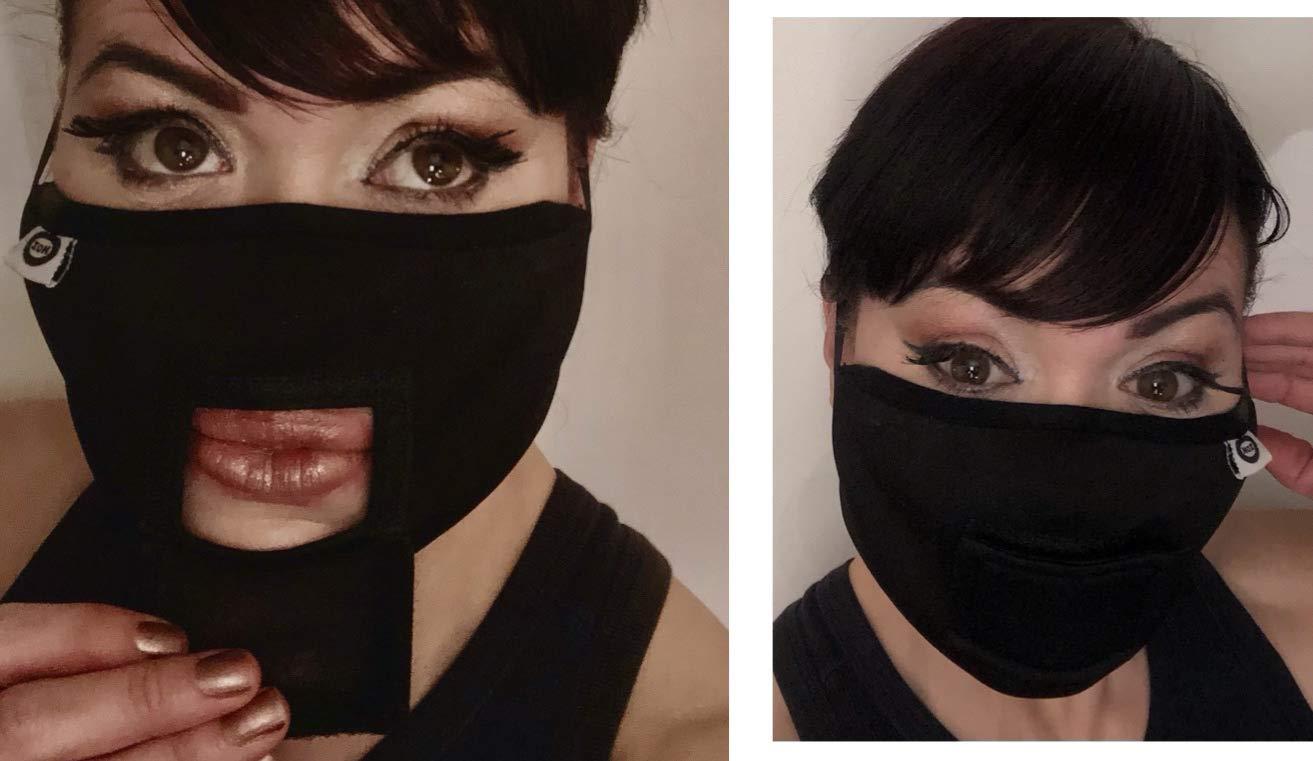 House of Zeitgeist House of Zeitgeist Activity Mask with mouth opening for Drinking, Eating, Exercising, Breathing, etc, for Women + Men + Reusable,Black,One Size Adult