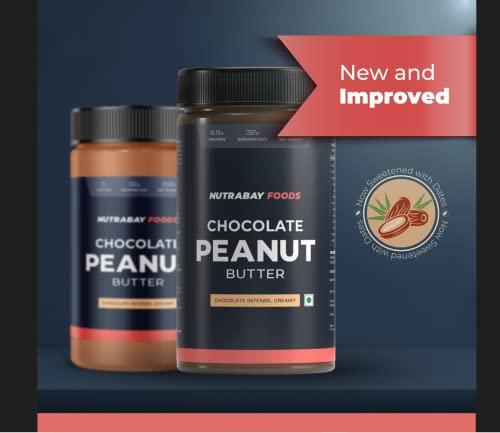 Nutrabay Nutrabay Foods Peanut Butter (Creamy) - Chocolate Intense, 750g | 100% Roasted Peanuts, 22g Protein, Zero Cholesterol, Vegan, Gluten Free, Non GMO