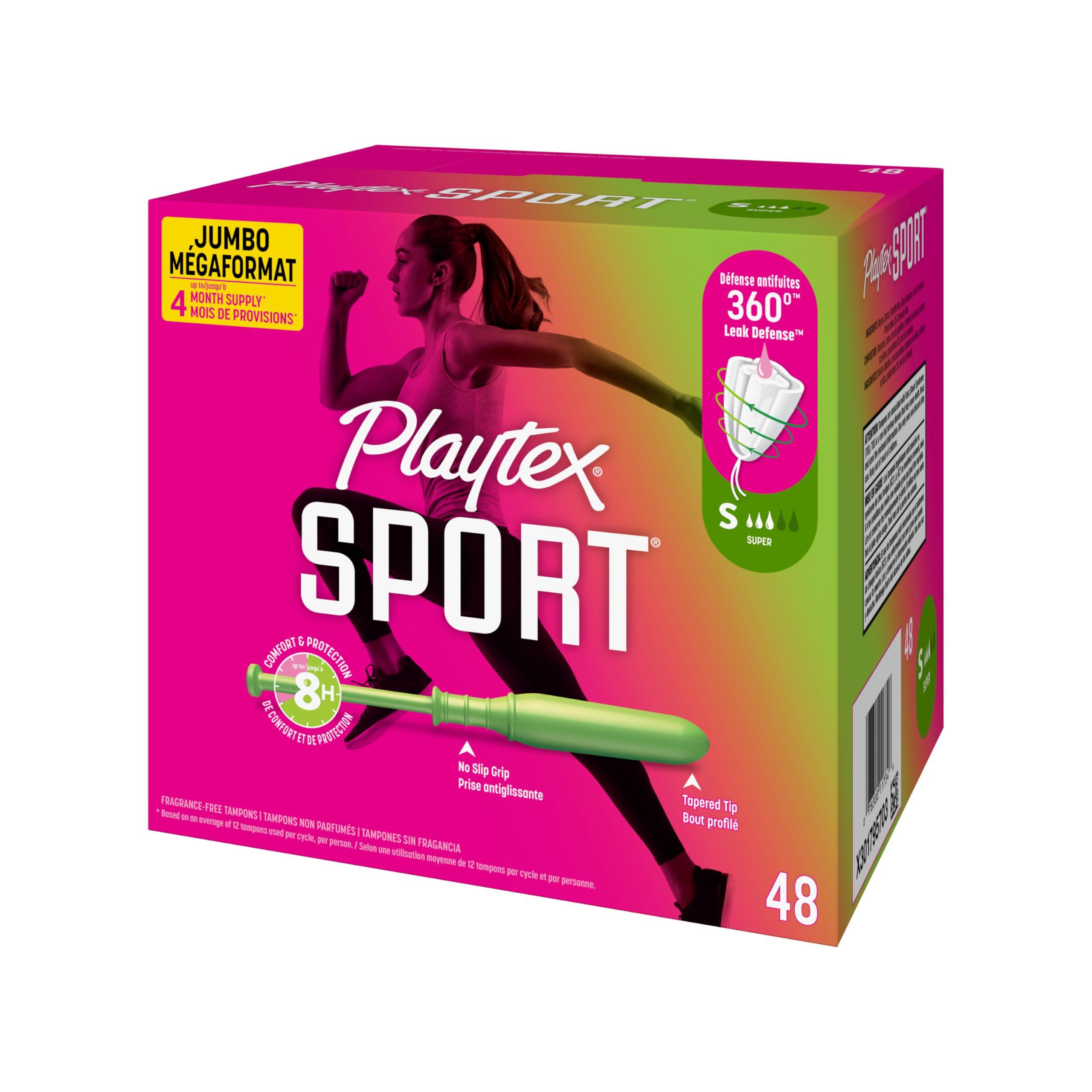 Playtex Playtex Sport Tampons Super Absorbency, White, Unscented, 48 Count