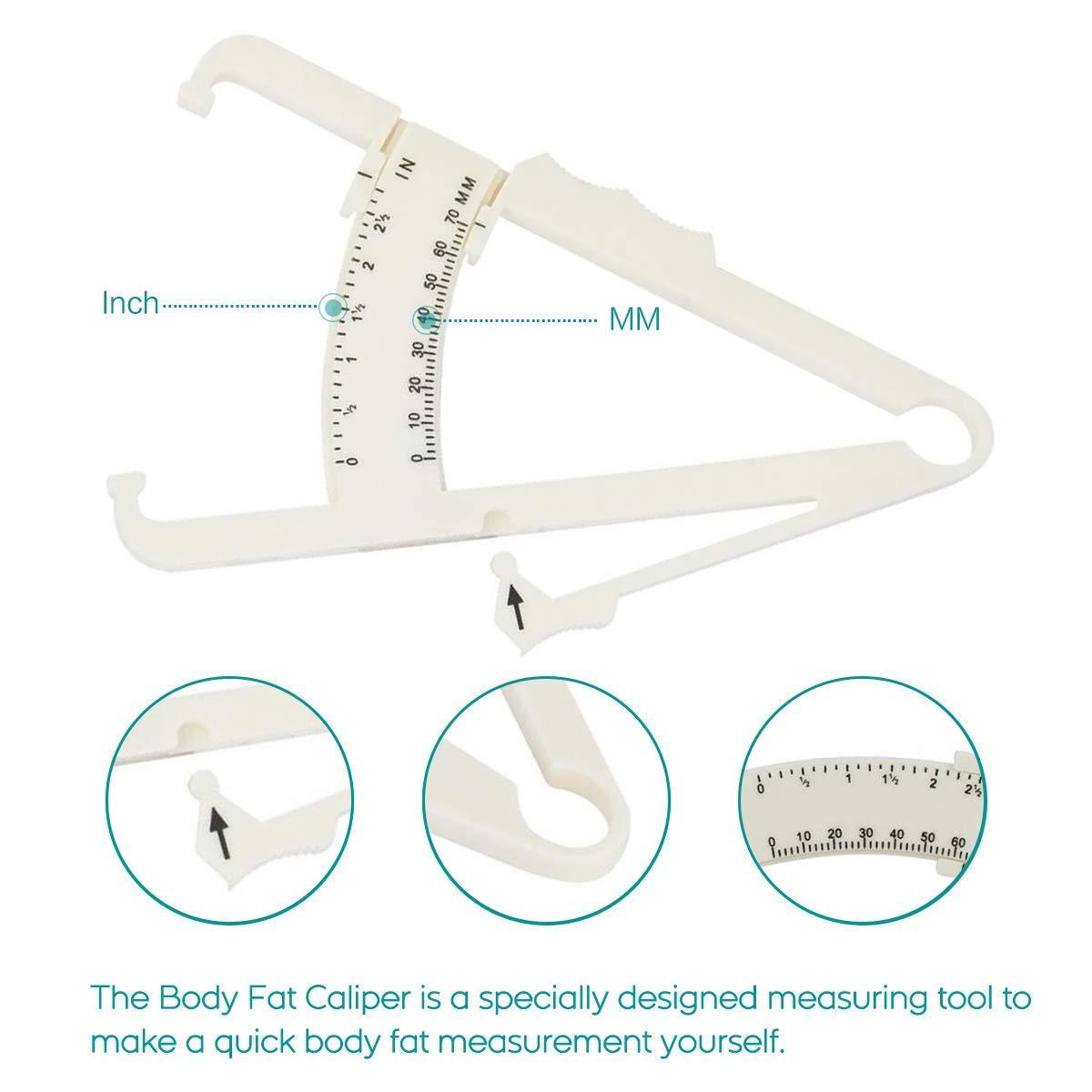Gadget Hero's Gadget Hero's Personal Bodyfat Testing with Skinfold Calipers. Body Fat Calliper to Measure Your Body Fat (White)