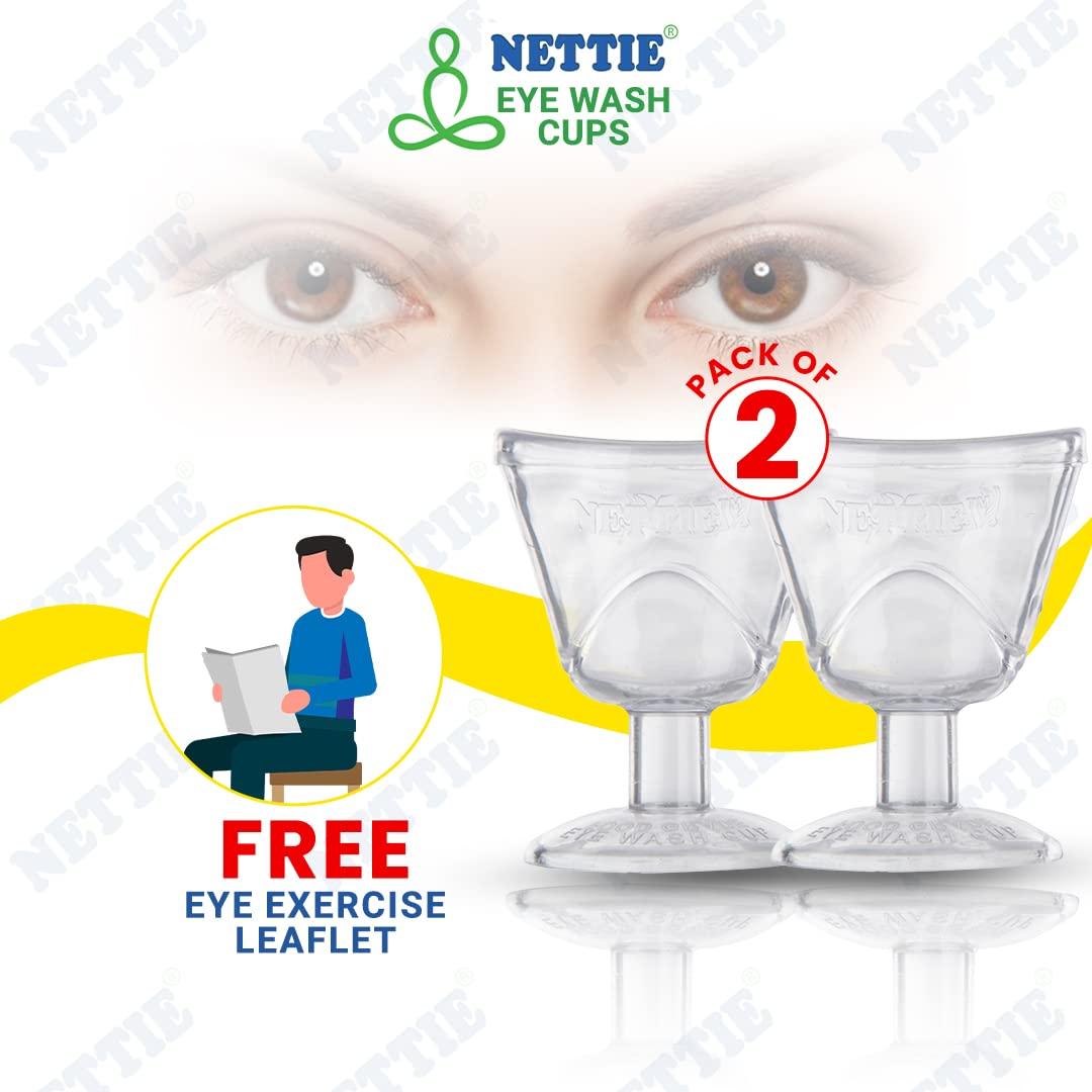 NETTIE NETTIE Eye wash Cup with free eye exercise leaflet - Pack of 6 cups (Transparent)
