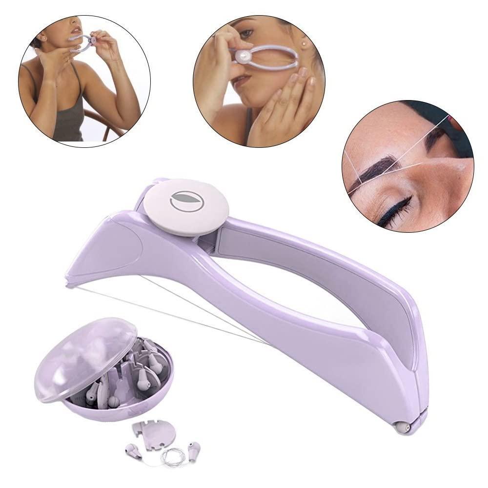 Naivete Naivete Slique Eyebrow Threading Machine For Face and Body Hair Thread and Removal Epilator System Tweezer Trimmer Kit for Women (PurpleColour, 1 pcs)