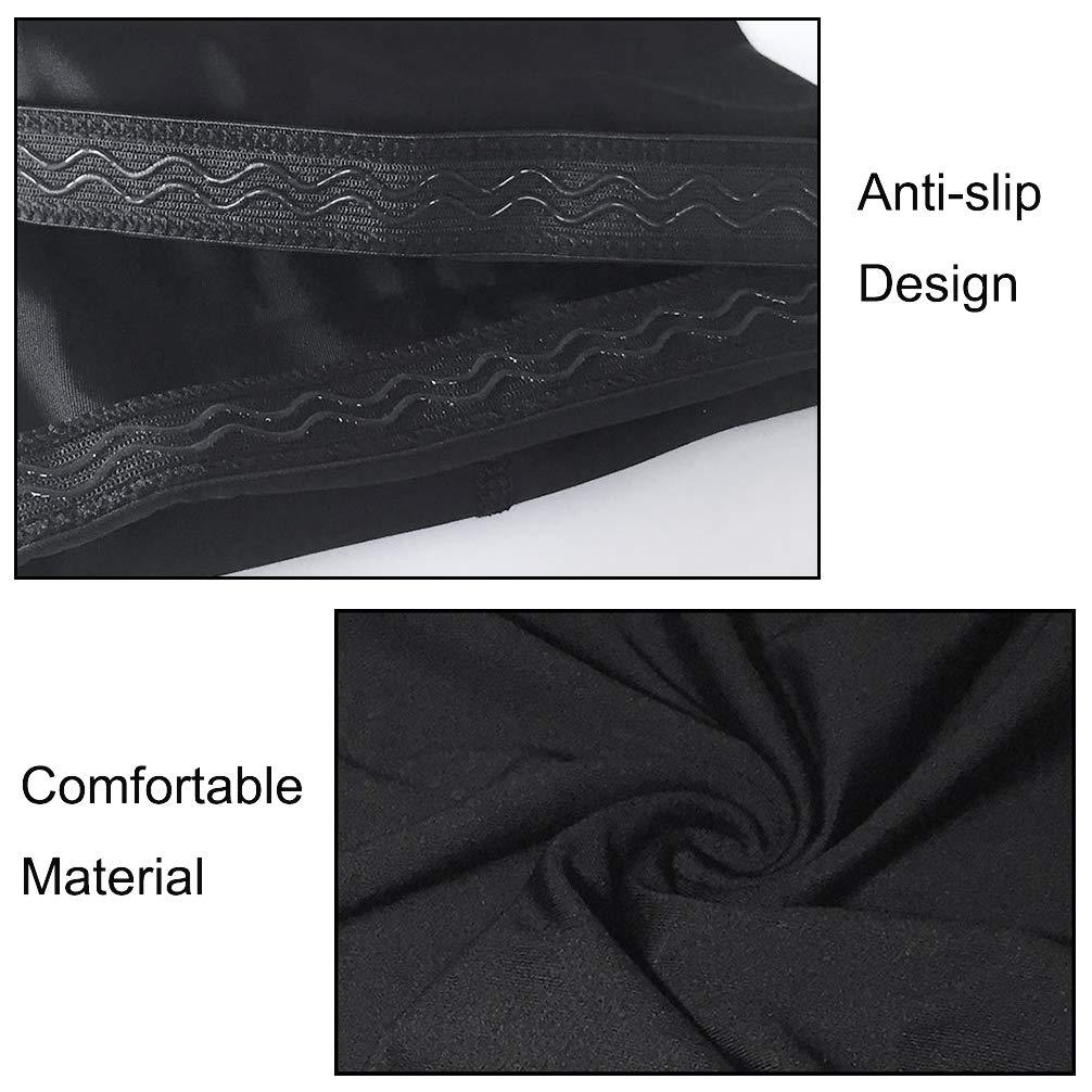 Luwint Long Compression Leg Sleeves for Kids - Luwint Comfortable Non-Slip UV Protection Thigh Calf Brace Support for Basketball Running Cycling, 1 Pair (Black M)