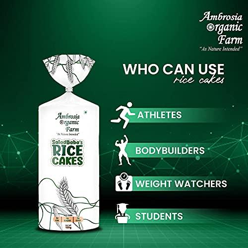 Ambrosia Organic Farm Ambrosia Organic Farm Healthy Quinoa Rice Cake 27 Calories, No Fat, No Cholesterol, No Sugar, Gluten Free, Lightly Salted (150g Each) (Pack of 4)