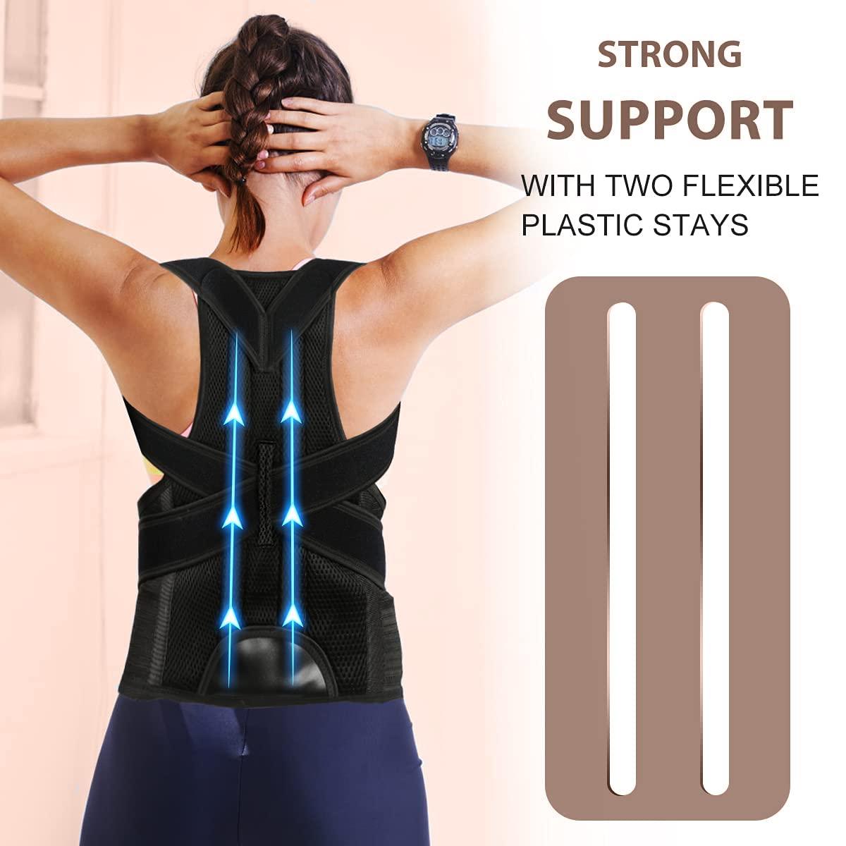 ELEBAE ELEBAE Unisex - Lumbar Support Plus Size Back Support Medical Double New Fully Adjustable Back Brace for Posture Correction and Back Pain Support (X-LARGE)