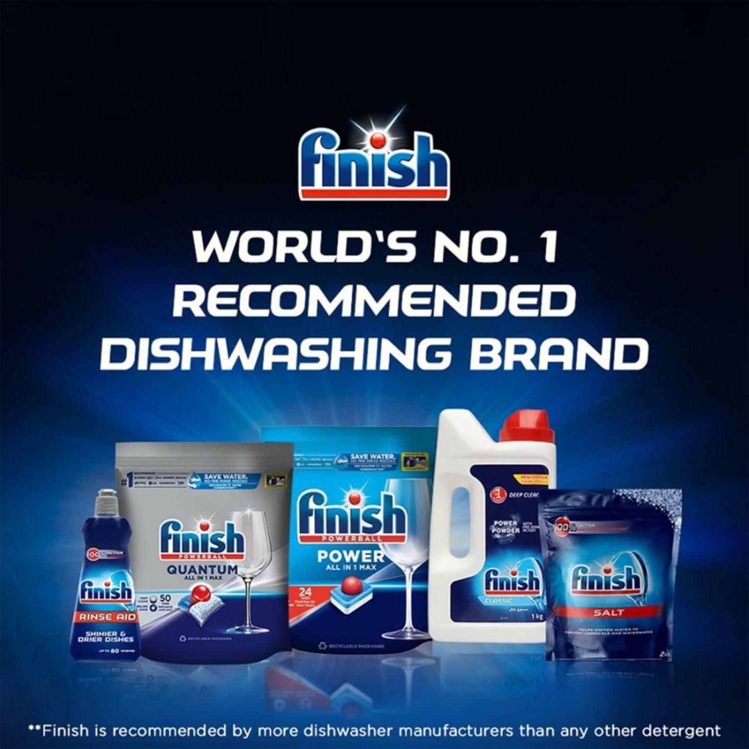 Finish Finish 1 Kg, Classic Dishwasher Detergent Powder | World's #1 Recommended Dishwashing Brand (Pack of 2)