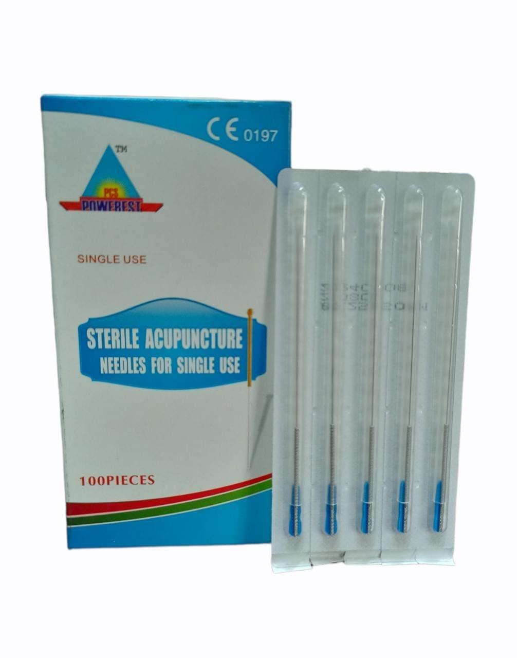 ACN-1014 Acupuncture Needles Silver Handle (Size 0.25 X 50mm) 2 CUN single Tube Pack Of 100