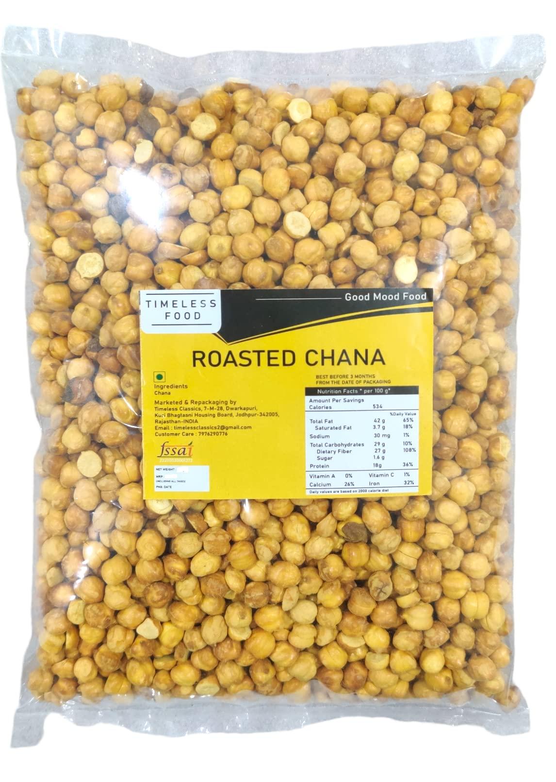 Timeless Food Timeless Food : Roasted Chana Without Skin 200 gm | Bhuna Chana | Roasted Chickpeas