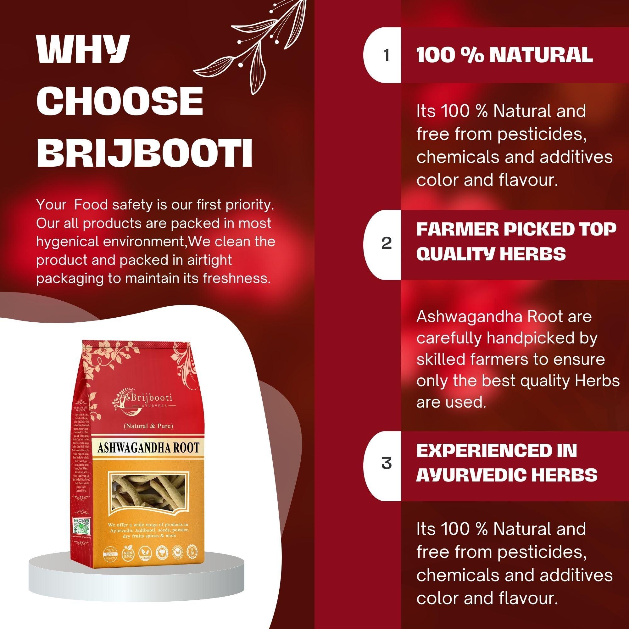 BIRJU MAHAVIR BIRJU MAHAVIR Ashwagandha Withania Somnifera Root, Natural, 200 g