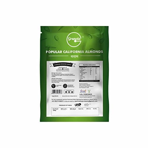 Granola Granola Popular California Almonds 1kg Dried | Premium Badam Giri | High in Fiber & Boost Immunity | Real Nuts | Gluten Free & Zero Cholesterol