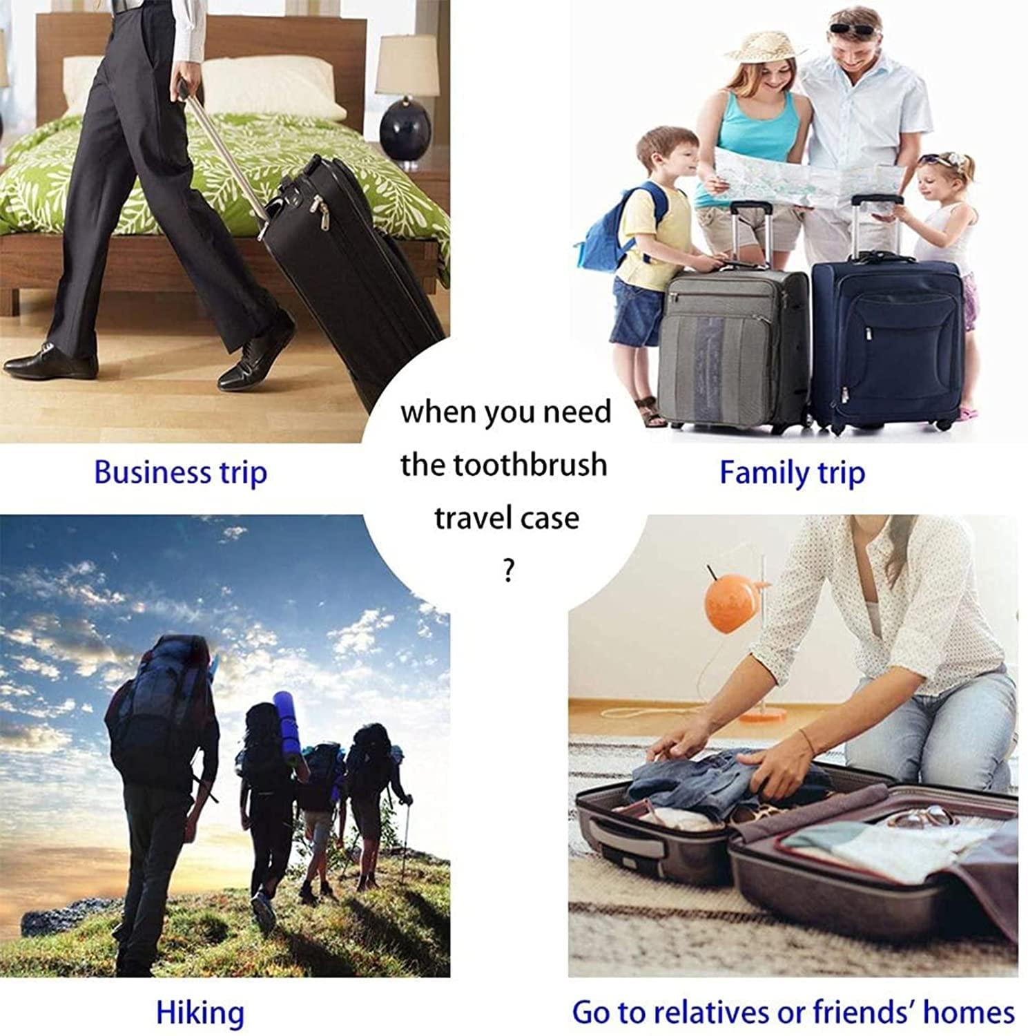 Merin For Oral B Travel Toothbrush Case, Portable Toothbrush Holder Cover, Safe, Non Toxic, Sturdy and Durable, Dustproof and Antibacterial, Fits Pro 1000, Pro 2000, Pro 3000, 2 Pieces, Transparent, White,