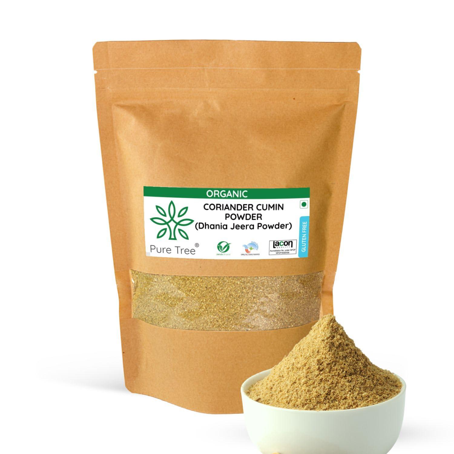 Pure Tree Pure Tree Certified Organic Coriander Cumin Powder | Dhanajiru | 100 g | Dhaniya Jeera | Dhana Jeera | Blend of Cumin Coriander Mixed Spices masala powder
