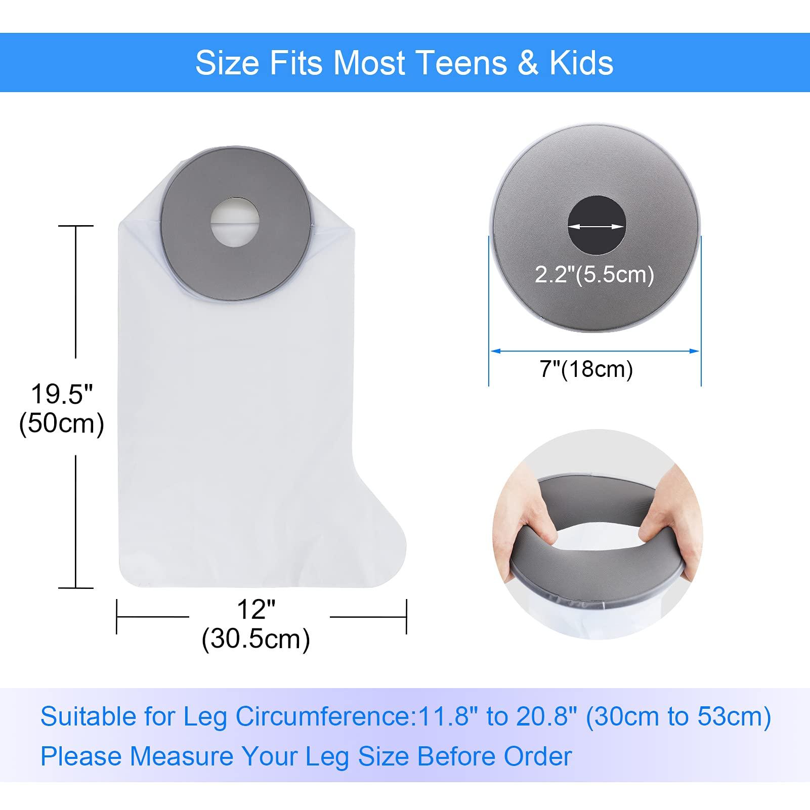 Zoyehoo Kids Leg Cast Cover for Shower Bath Teens, Waterproof Cast Protector to Keep Wound Dry, Reusable Soft Comfortable Cast Shower Cover for Child Leg Knee Foot Ankle Surgery Bandage